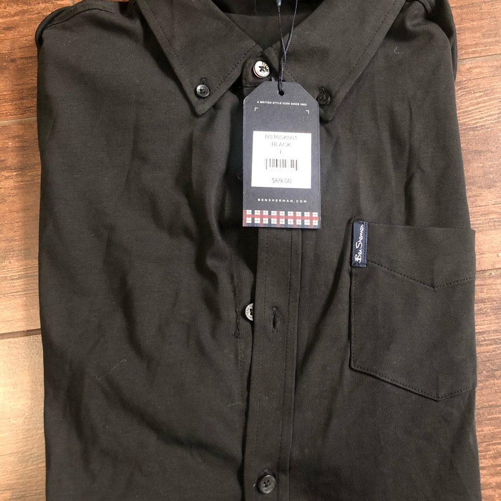 NWT Ben Sherman black short sleeve polo
